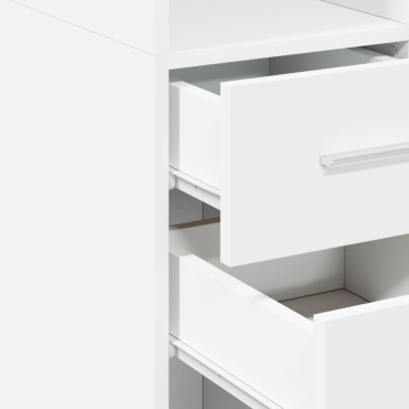 vidaXL Ντουλάπι Αποθήκευσης Στενό Λευκό 30x42,5x225cm Επεξεργ. Ξύλο 1 τεμ.