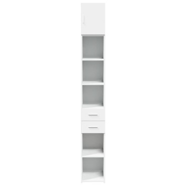 vidaXL Ντουλάπι Αποθήκευσης Στενό Λευκό 30x42,5x225cm Επεξεργ. Ξύλο 1 τεμ.