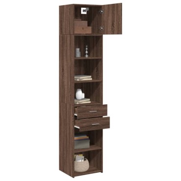 vidaXL Ντουλάπι Αποθήκευσης Στενό Δρυς 45x42,5x225cm Επεξεργ. Ξύλο 1 τεμ.