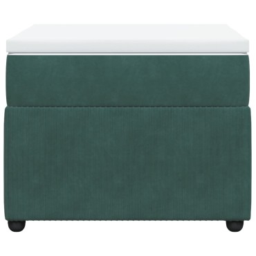 vidaXL Κρεβάτι Boxspring με Στρώμα Σκούρο Πράσινο 100x200εκ. Βελούδινο