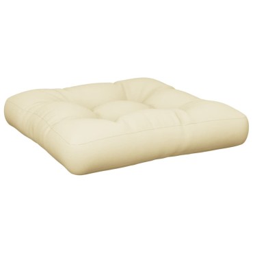 vidaXL Μαξιλάρα Δαπέδου / Παλέτας Κρεμ 60x61,5x10cm Βαμβακερή