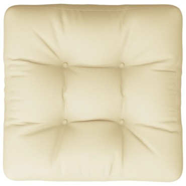 vidaXL Μαξιλάρα Δαπέδου / Παλέτας Κρεμ 60x61,5x10cm Βαμβακερή