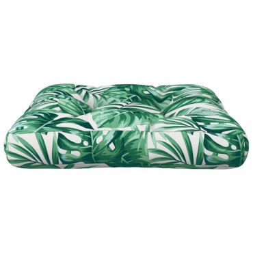 vidaXL Μαξιλάρι Παλέτας με Σχέδιο Φύλλων 50x50x12cm Υφασμάτινο