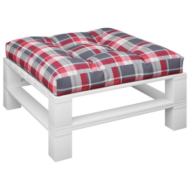 vidaXL Μαξιλάρι Παλέτας Κόκκινο Καρό 70x70x12cm Υφασμάτινο