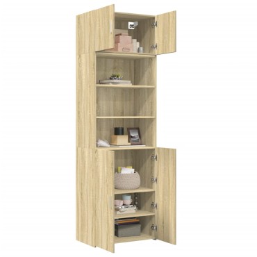 vidaXL Ραφιέρα με Ντουλάπια Sonoma Δρυς 70x42,5x225cm Επεξ. Ξύλο 1 τεμ.