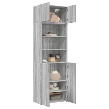 vidaXL Ραφιέρα με Ντουλάπια Γκρι Sonoma 70x42,5x225cm Επεξ. Ξύλο 1 τεμ.
