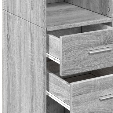 vidaXL Ραφιέρα με Ντουλάπια Γκρι Sonoma 70x42,5x225cm Επεξ. Ξύλο 1 τεμ.