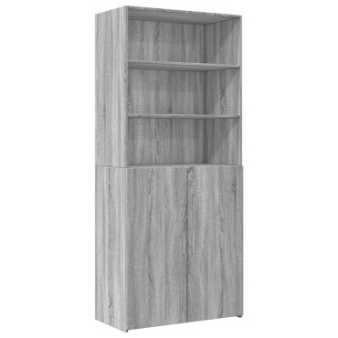 vidaXL Ραφιέρα με Ντουλάπια Γκρι Sonoma 80x42,5x225cm Επεξ. Ξύλο 1 τεμ.
