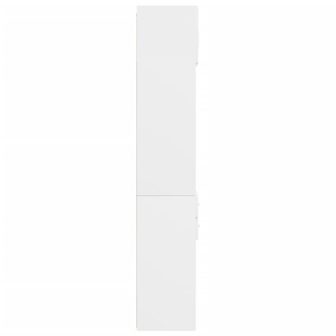 vidaXL Ραφιέρα με Ντουλάπια Λευκή 70x42,5x225cm Επεξεργασμένο Ξύλο 1 τεμ.