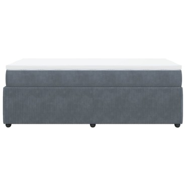 vidaXL Κρεβάτι Boxspring με Στρώμα Σκούρο Γκρι 80x200 εκ. Βελούδινο