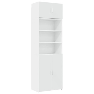 vidaXL Ραφιέρα με Ντουλάπια Λευκή 70x42,5x225cm Επεξεργασμένο Ξύλο 1 τεμ.