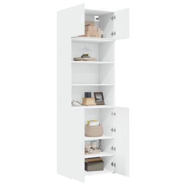 vidaXL Ραφιέρα με Ντουλάπια Λευκή 70x42,5x225cm Επεξεργασμένο Ξύλο 1 τεμ.