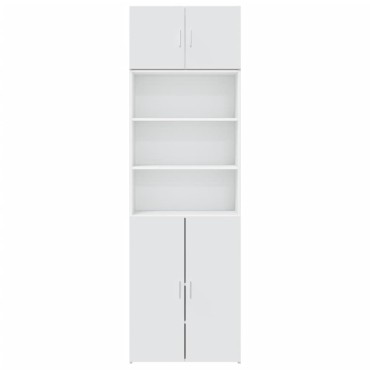 vidaXL Ραφιέρα με Ντουλάπια Λευκή 70x42,5x225cm Επεξεργασμένο Ξύλο 1 τεμ.