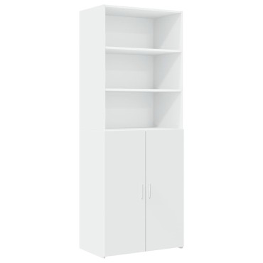 vidaXL Ραφιέρα με Ντουλάπια Λευκή 70x42,5x225cm Επεξεργασμένο Ξύλο 1 τεμ.