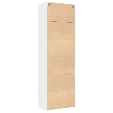 vidaXL Ραφιέρα με Ντουλάπια Λευκή 70x42,5x225cm Επεξεργασμένο Ξύλο 1 τεμ.
