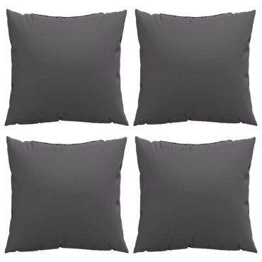 vidaXL Μαξιλάρια Καναπέ 4 τεμ. Ανθρακί 40x40cm Υφασμάτινα