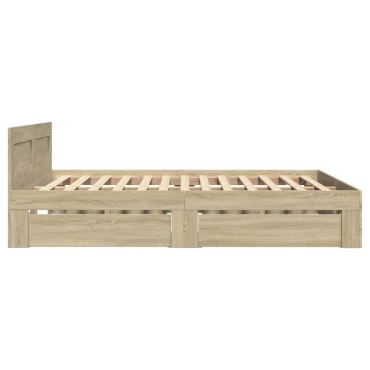 vidaXL Πλαίσιο Κρεβατιού με Κεφαλάρι Sonoma Δρυς 140x200εκ. Επεξ. Ξύλο