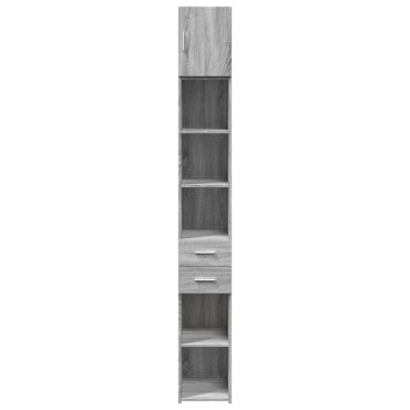 vidaXL Ντουλάπι Αποθήκευσης Στενό Γκρι 30x42,5x225cm Επεξεργ. Ξύλο 1 τεμ.