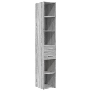 vidaXL Ντουλάπι Αποθήκευσης Στενό Γκρι 30x42,5x225cm Επεξεργ. Ξύλο 1 τεμ.