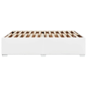 vidaXL Πλαίσιο Κρεβατιού Λευκό 140x190 εκ. από Συνθετικό Δέρμα