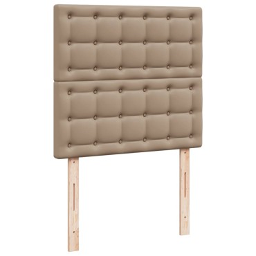 vidaXL Κρεβάτι Boxspring με Στρώμα Καπουτσίνο 100x200εκ.από Συνθ.Δέρμα