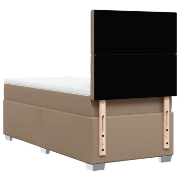 vidaXL Κρεβάτι Boxspring με Στρώμα Καπουτσίνο 100x200εκ.από Συνθ.Δέρμα
