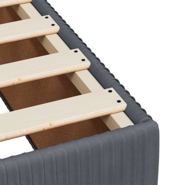 vidaXL Κρεβάτι Boxspring με Στρώμα Σκούρο Γκρι 90x200 εκ. Βελούδινο
