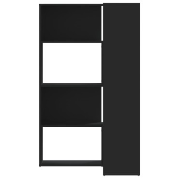 vidaXL Βιβλιοθήκη Γωνιακή 4 Επ. Μαύρο 85x85x140cm Επεξεργασμένο Ξύλο 1 τεμ.