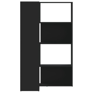 vidaXL Βιβλιοθήκη Γωνιακή 4 Επ. Μαύρο 85x85x140cm Επεξεργασμένο Ξύλο 1 τεμ.