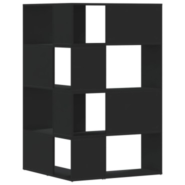 vidaXL Βιβλιοθήκη Γωνιακή 4 Επ. Μαύρο 85x85x140cm Επεξεργασμένο Ξύλο 1 τεμ.