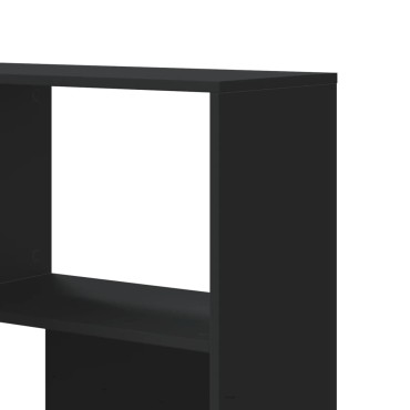 vidaXL Βιβλιοθήκη Γωνιακή 4 Επ. Μαύρο 85x85x140cm Επεξεργασμένο Ξύλο 1 τεμ.
