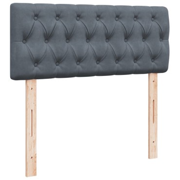 vidaXL Κρεβάτι Boxspring με Στρώμα Σκούρο Γκρι 120x200cm Βελούδινο 1 τεμ. - Μονό