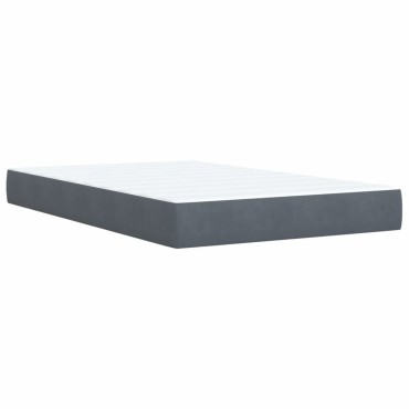 vidaXL Κρεβάτι Boxspring με Στρώμα Σκούρο Γκρι 120x200cm Βελούδινο 1 τεμ. - Μονό