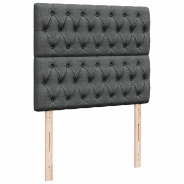 vidaXL Κρεβάτι Boxspring με Στρώμα Σκούρο Γκρι 120x190 εκ Υφασμάτινο