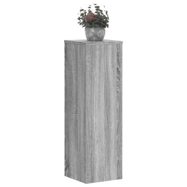 vidaXL Βάσεις Φυτών 2 Τεμ. Γκρι Sonoma 25x25x80 εκ. Επεξεργασμένο Ξύλο