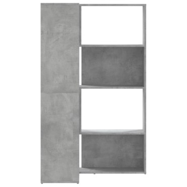 vidaXL Βιβλιοθήκη Γωνιακή 4 Επ. Γκρι Σκυροδέμ. 85x85x140cm Επεξ. Ξύλο 1 τεμ.