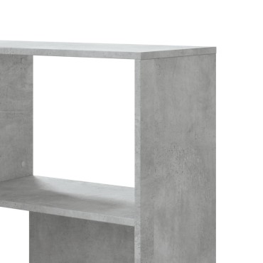 vidaXL Βιβλιοθήκη Γωνιακή 4 Επ. Γκρι Σκυροδέμ. 85x85x140cm Επεξ. Ξύλο 1 τεμ.