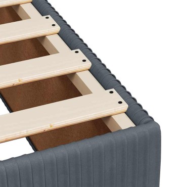 vidaXL Κρεβάτι Boxspring με Στρώμα Σκούρο Γκρι 90x190 εκ. Βελούδινο