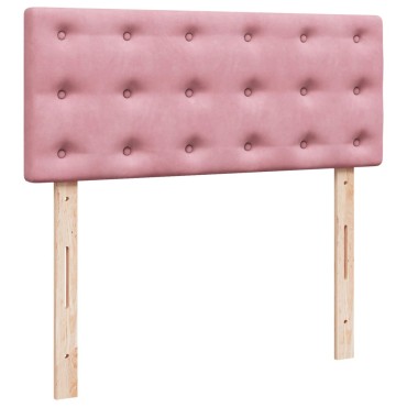vidaXL Κρεβάτι Boxspring με Στρώμα Ροζ 120x200cm Βελούδινο 1 τεμ. - Μονό