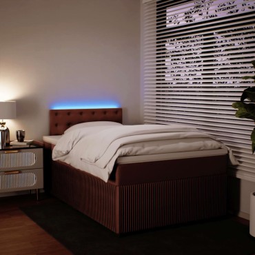 vidaXL Κρεβάτι Boxspring με Στρώμα Ροζ 120x200cm Βελούδινο 1 τεμ. - Μονό