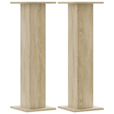 vidaXL Βάσεις Φυτών 2 Τεμ. Sonoma Δρυς 30x30x95 εκ. Επεξεργασμένο Ξύλο