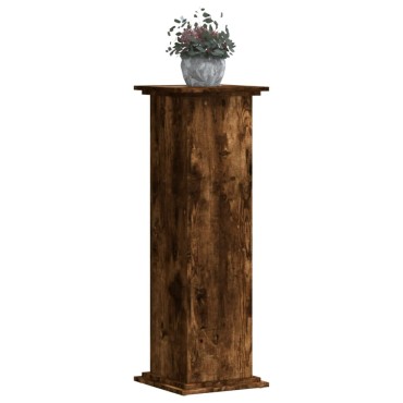 vidaXL Βάσεις Φυτών Καπνιστή Δρυς 33x33x100εκ Επεξεργασμένο Ξύλο