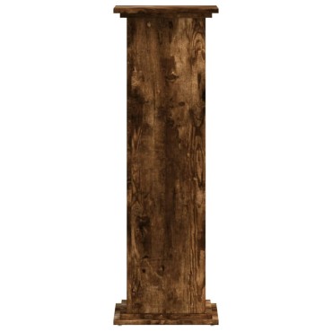 vidaXL Βάσεις Φυτών Καπνιστή Δρυς 33x33x100εκ Επεξεργασμένο Ξύλο