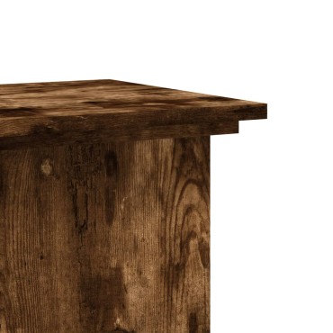 vidaXL Βάσεις Φυτών Καπνιστή Δρυς 33x33x100εκ Επεξεργασμένο Ξύλο