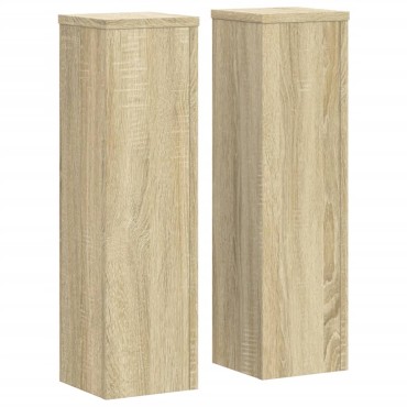 vidaXL Βάσεις Φυτών 2 Τεμ. Sonoma Δρυς 17x17x60 εκ. Επεξεργασμένο Ξύλο
