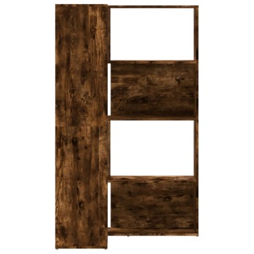 vidaXL Βιβλιοθήκη Γωνιακή 4 Επ. Καπνιστή Δρυς 85x85x140cm Επεξ. Ξύλο 1 τεμ.