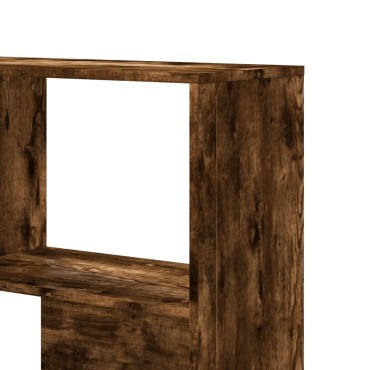 vidaXL Βιβλιοθήκη Γωνιακή 4 Επ. Καπνιστή Δρυς 85x85x140cm Επεξ. Ξύλο 1 τεμ.