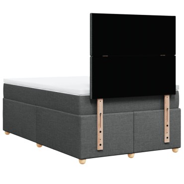 vidaXL Κρεβάτι Boxspring με Στρώμα Σκούρο Γκρι 120x200 εκ. Υφασμάτινο