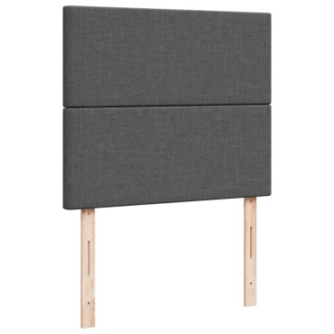 vidaXL Κρεβάτι Boxspring με Στρώμα Σκούρο Γκρι 120x200 εκ. Υφασμάτινο