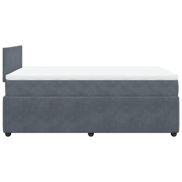vidaXL Κρεβάτι Boxspring με Στρώμα Σκούρο Γκρι 120x200 εκ. Βελούδινο